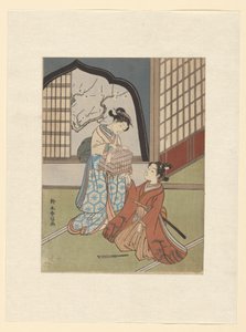 A Couple with Birdcage by Suzuki Harunobu