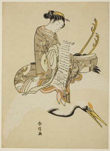 Girl Riding a Crane (parody of Hi Chobo) by Suzuki Harunobu
