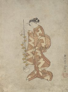 Modern Representation of the Poetess Kaga no Chiyo, ca. 1765