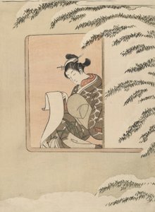 Parody of Sun Kang, Also Known as Snow by the Window by Suzuki Harunobu