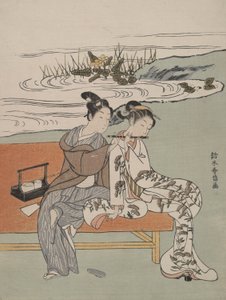 Parody of the Emperor Xuanzong and Yang Guifei by Suzuki Harunobu