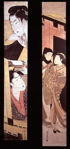 The Assignation: Two Lovers at a Gate by Suzuki Harunobu