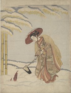 Woman Digging Bamboo Shoots in the Snow, or Parody of Meng Zong Moso, from Twenty-Four Paragons of Filial Piety