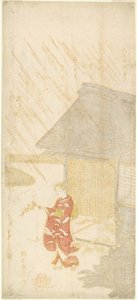 Young Woman Holding a Kerria Branch by Suzuki Harunobu