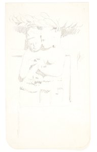 Group with Two Figures. Study Sheet after Reliefs in Borobudur, Java by Svend Rathsack