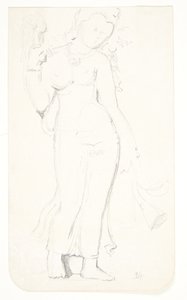 Standing Woman. Study Sheet after Reliefs in Borobudur, Java by Svend Rathsack