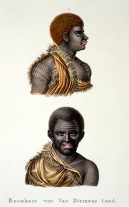 Natives of Van Diemans Land, ie. Tasmania, from Ethnological Study of Various Racial Types from Various Continents, by C.I. Brodtmann, 1824