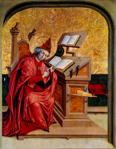 Portrait of Saint Gregoire the Great (540-604) Pope from 590 to 604. Painting of the Swiss School of the 15th century. Dijon, Museum of Fine Arts