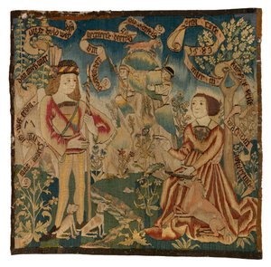 Tapestry panel depicting the Hunt of the Unicorn by Swiss School