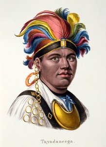 Tayadaneega: Chieftain of one of the Pacific Islands, from Ethnological Study of Various Racial Types from Various Continents, by C.I. Brodtmann, 1824