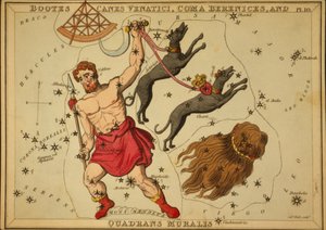 Bootes Canes Venatici, Coma Berenices, and Quadrans Muralis, Illustration from 