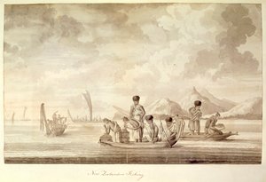 New Zealanders fishing, January 1770