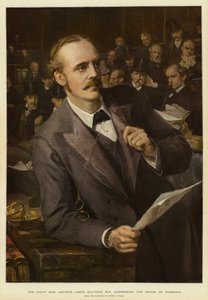 The Right Honorable Arthur James Balfour, MP, addressing the House of Commons