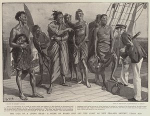 A Sale of a Living Head, a Scene on Board Ship off the Coast of New Zealand Seventy Years Ago by Sydney Prior Hall