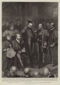 Conferring the Degree of LLD on the Duke of York in the Senate House, Cambridge by Sydney Prior Hall