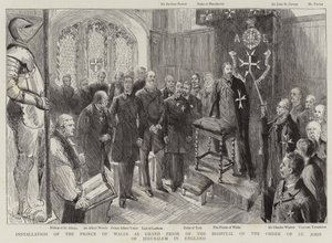 Installation of the Prince of Wales as Grand Prior of the Hospital of the Order of St John of Jerusalem in England by Sydney Prior Hall