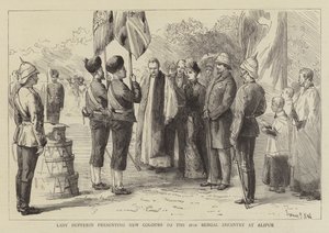 Lady Dufferin presenting New Colours to the 18th Bengal Infantry at Alipur by Sydney Prior Hall