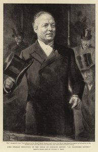 Lord Charles Beresford in the House of Commons moving an unopposed return by Sydney Prior Hall