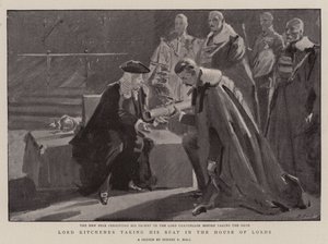 Lord Kitchener Taking His Seat in the House of Lords by Sydney Prior Hall