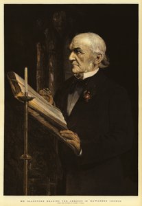 Mr Gladstone reading the Lessons in Hawarden Church