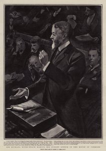 Sir Michael Hicks-Beach Making His Budget Speech in the House of Commons by Sydney Prior Hall