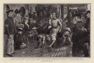 Sports for the Men on Board the Ophir, their Royal Highnesses watching a Wheelbarrow Race by Sydney Prior Hall