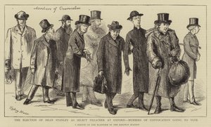 The Election of Dean Stanley as Select Preacher at Oxford, Members of Convocation going to Vote by Sydney Prior Hall