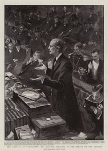 The Meeting of Parliament, Mr Balfour speaking in the Debate on the Address by Sydney Prior Hall