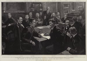 The Passing of the War Cloud before the Coronation, signing the Peace Treaty at Pretoria by Sydney Prior Hall