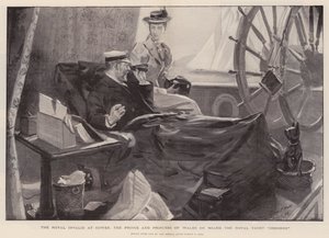 The Royal Invalid at Cowes, the Prince and Princess of Wales on Board the Royal Yacht Osborne