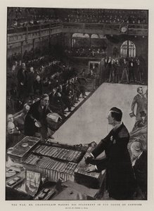 The War, Mr Chamberlain Making His Statement in the House of Commons by Sydney Prior Hall