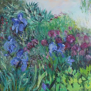 Iris with Allium