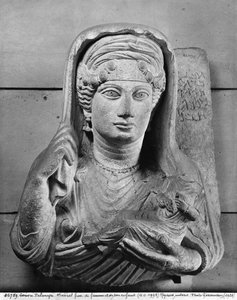 Funerary relief of mother and child, from Palmyra, Syria