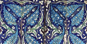 Tiles from a frieze with floral motif
