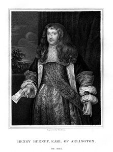 Henry Bennet, 1st Earl of Arlington, English statesman, 1828