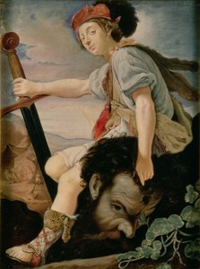 David with the Head of Goliath by T. Flatman