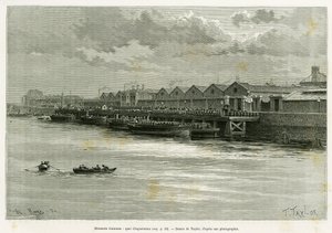 Guinness Brewery, export dock. Engraving by Taylor, to illustrate the story 