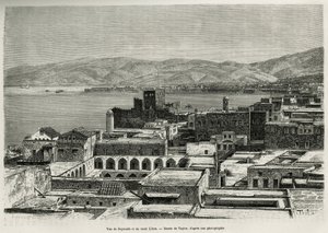 View of Beirut and Mount Lebanon (engraving after a drawing by Taylor, to illustrate the story of Syria Today by Mr. Lortet, 1875-1878) by T Taylor