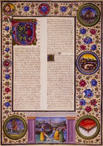 Incipit from Book of Joel, from Volume II of Bible of Borso d