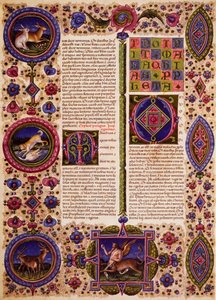 Incipit from Book of Zephaniah, from Volume II of Bible of Borso d