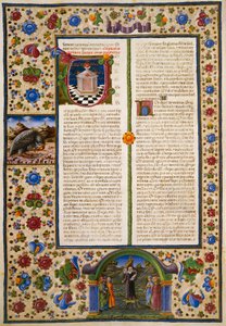 Incipit from First Book of Maccabees, from Volume I of Bible of Borso d