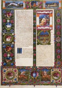 The end of Book of Deuteronomy and incipit from Book of Joshua, from Volume II of Bible of Borso d
