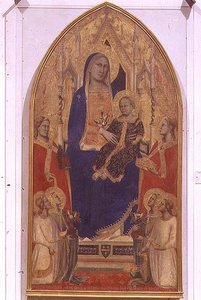 Madonna and Child Enthroned with SS. Mary Magdalene, Catherine of Alexandria and angels by Taddeo Gaddi