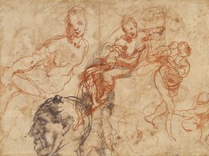 Design for a Circular Dish; Figure Studies