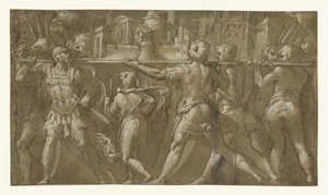 Soldiers Carrying a Model of a City by Taddeo Zuccaro