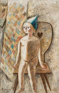 Nude of a Girl in a Blue Cap by Tadeusz Makowski