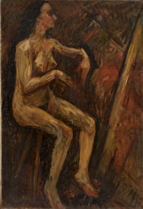 Seated Female Nude by Tadeusz Makowski