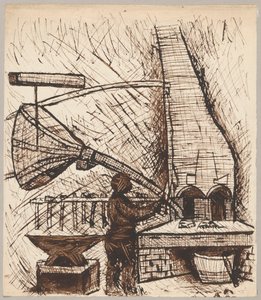 Blacksmith at the Furnace by Tadeusz Makowski