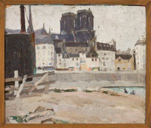 Landscape with Notre-Dame Cathedral by Tadeusz Makowski