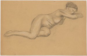 Study of a Sleeping Woman Nude by Tadeusz Makowski